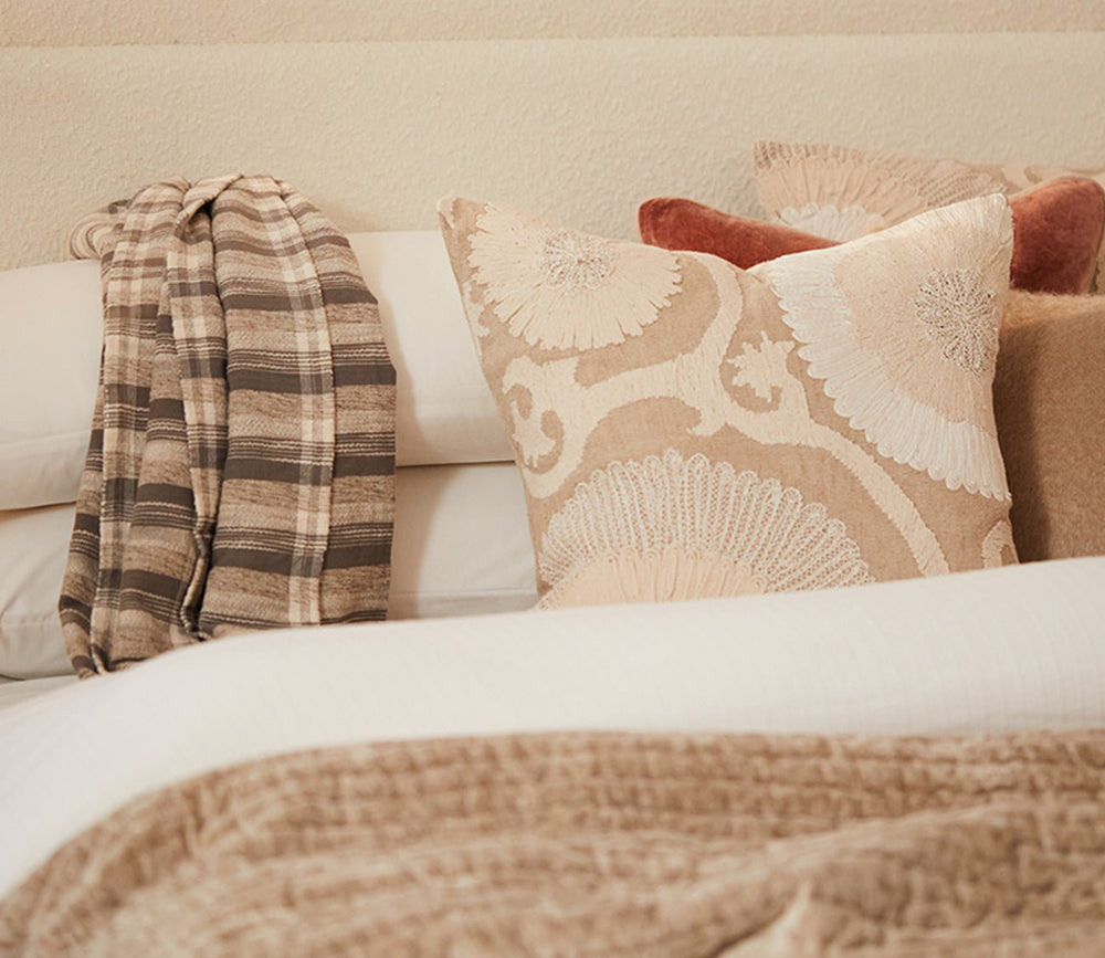 Karlie Gray Ivory Throw Blanket by Villa by Classic Home