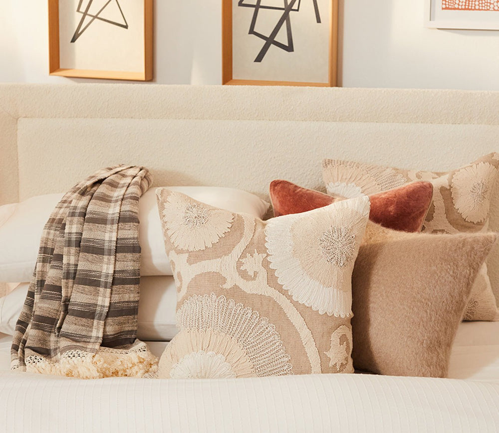 Karlie Gray Ivory Throw Blanket by Villa by Classic Home