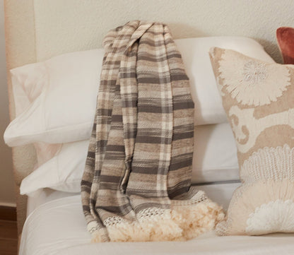 Thumbnail for Villa by Classic Home Karlie Gray Ivory Throw Blanket - Image 4