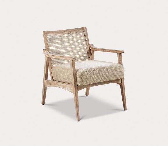 Kelly Cane Inset Wood Accent Chair by INK + IVY