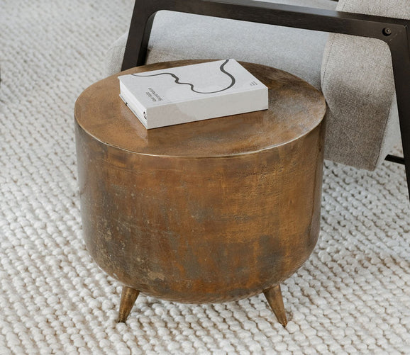 Kettel Brass Drum Accent Table by Moe's Furniture