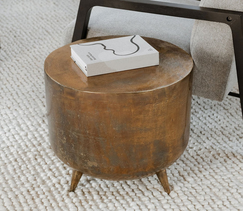 Moe's Furniture Kettel Brass Drum Accent Table - Image 2