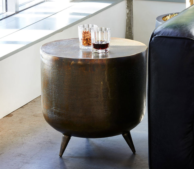 Moe's Furniture Kettel Brass Drum Accent Table - Image 1