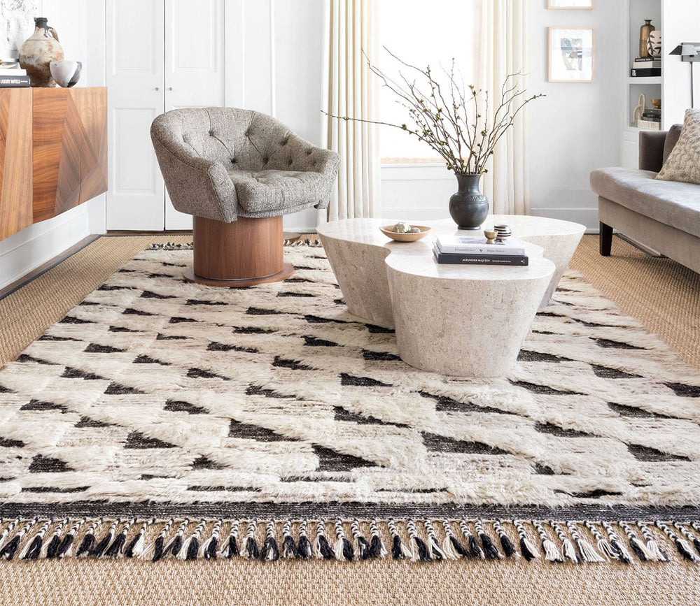 Khalid Natural Black Area Rug by Loloi
