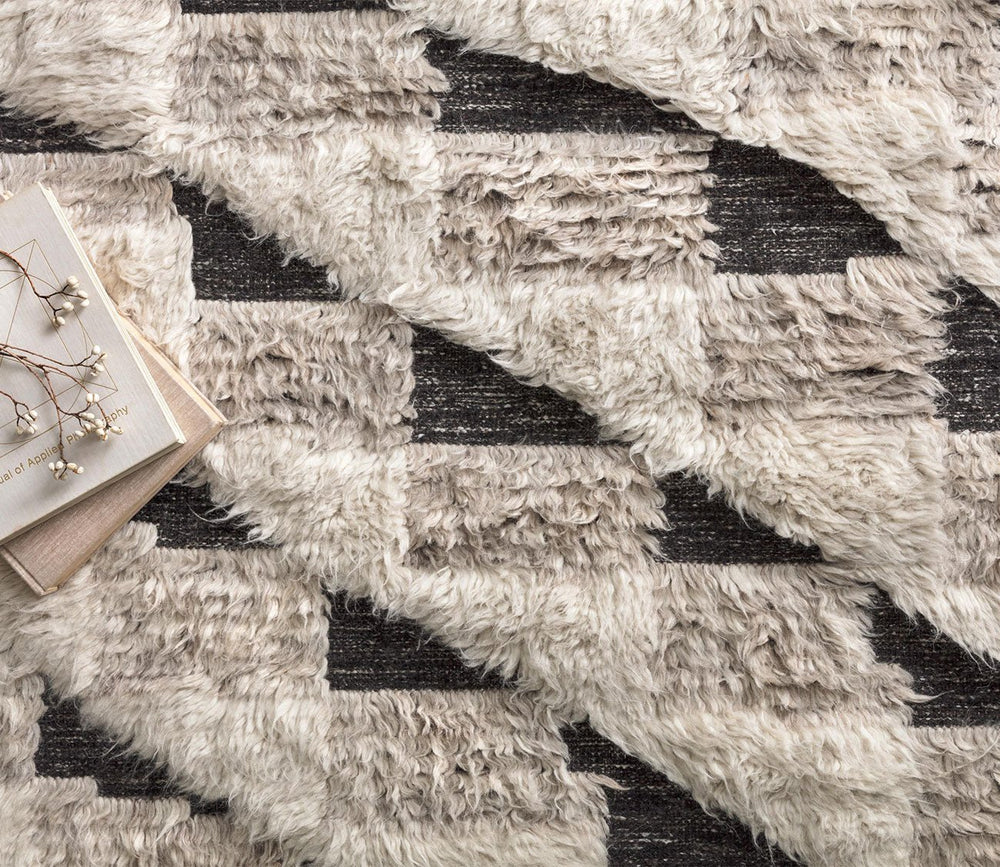 Khalid Natural Black Area Rug by Loloi