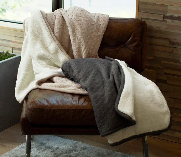 Knit Sherpa Throw Blanket by Cariloha