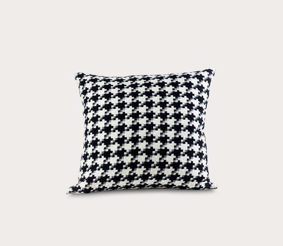 Le Chic Houndstooth Throw Pillow by Ann Gish