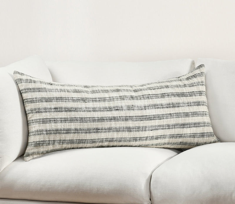 Villa by Classic Home Linna Natural Black Throw Pillow - Image 3