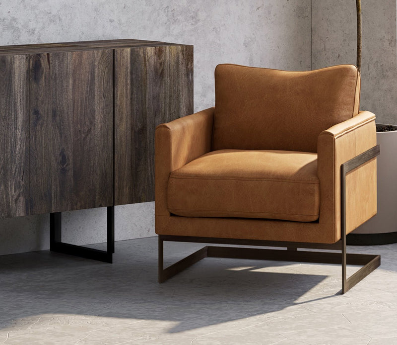 Moe's Furniture Luxley Iron Frame Upholstered Club Chair - Image 1