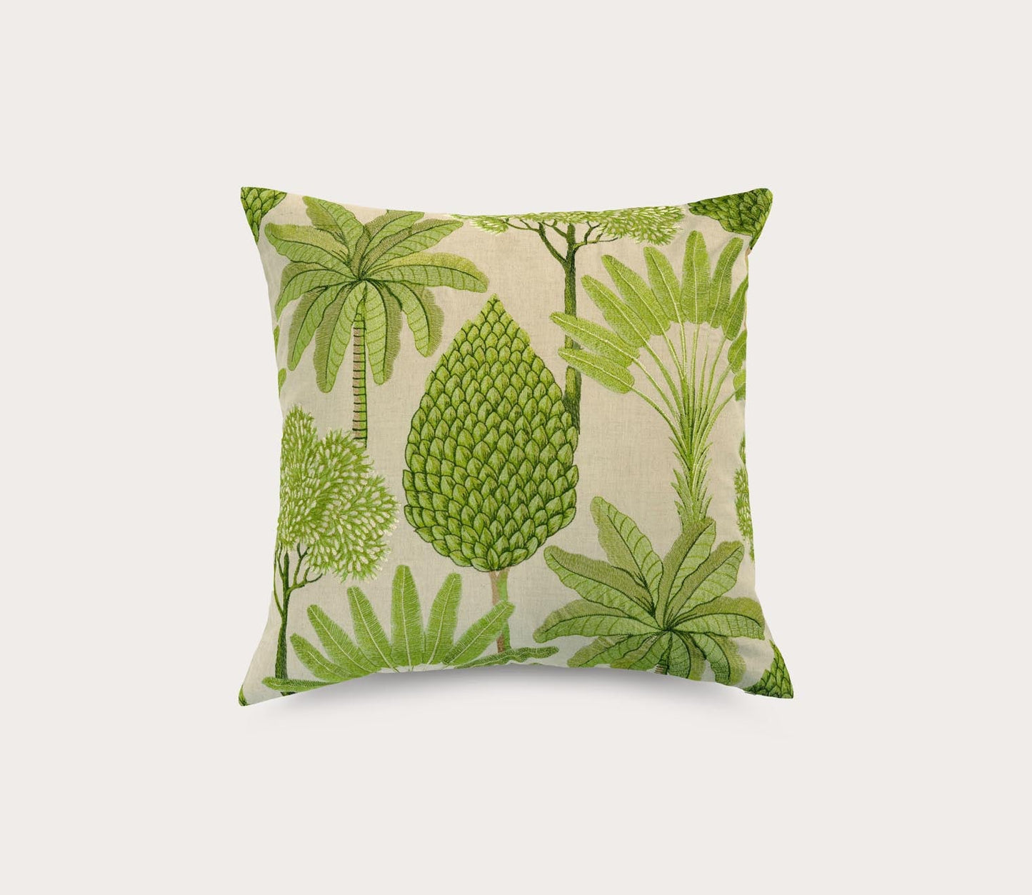 Majorelle Palm Tree Embroidered Throw Pillow by Ann Gish