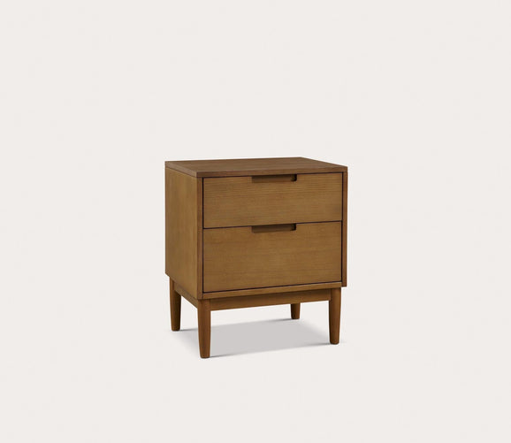 Mallory Walnut Wood 2-Drawer Nightstand by INK + IVY