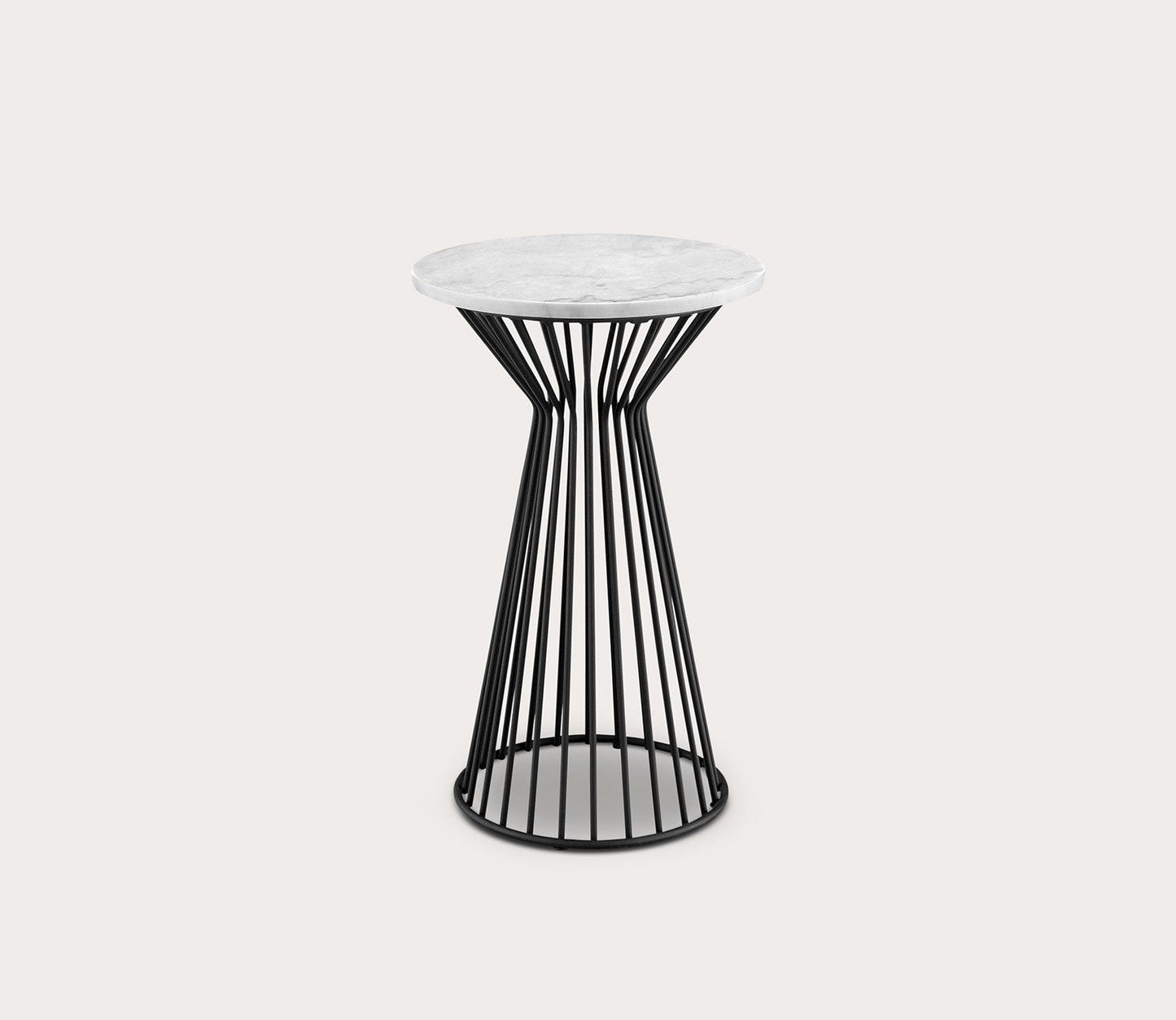 Marbury White Marble Pedestal Accent Table by Madison Park