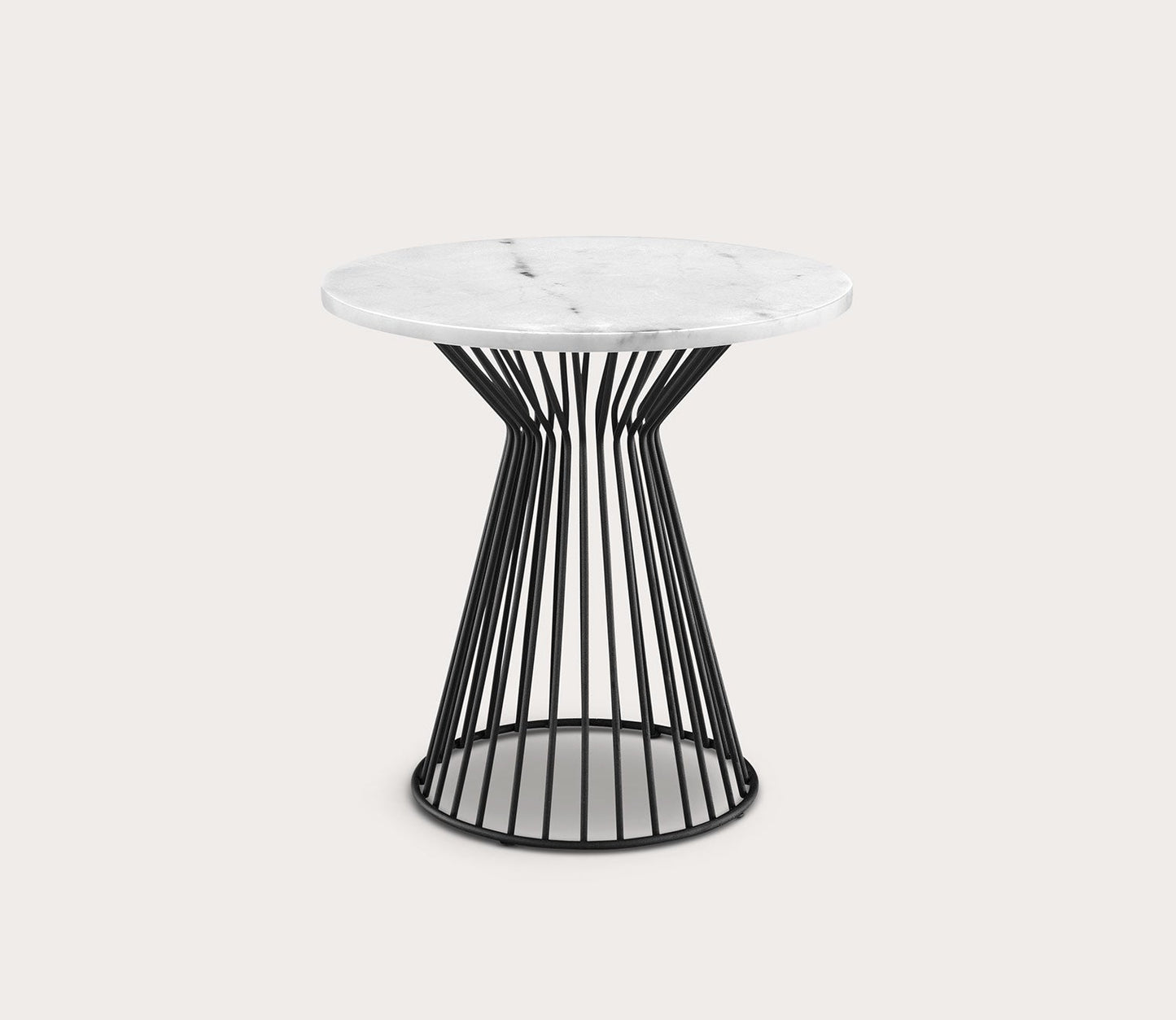 Marbury White Marble Round End Table by Madison Park