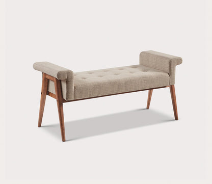 Mason Tan Fabric Upholstered Accent Bench by INK + IVY