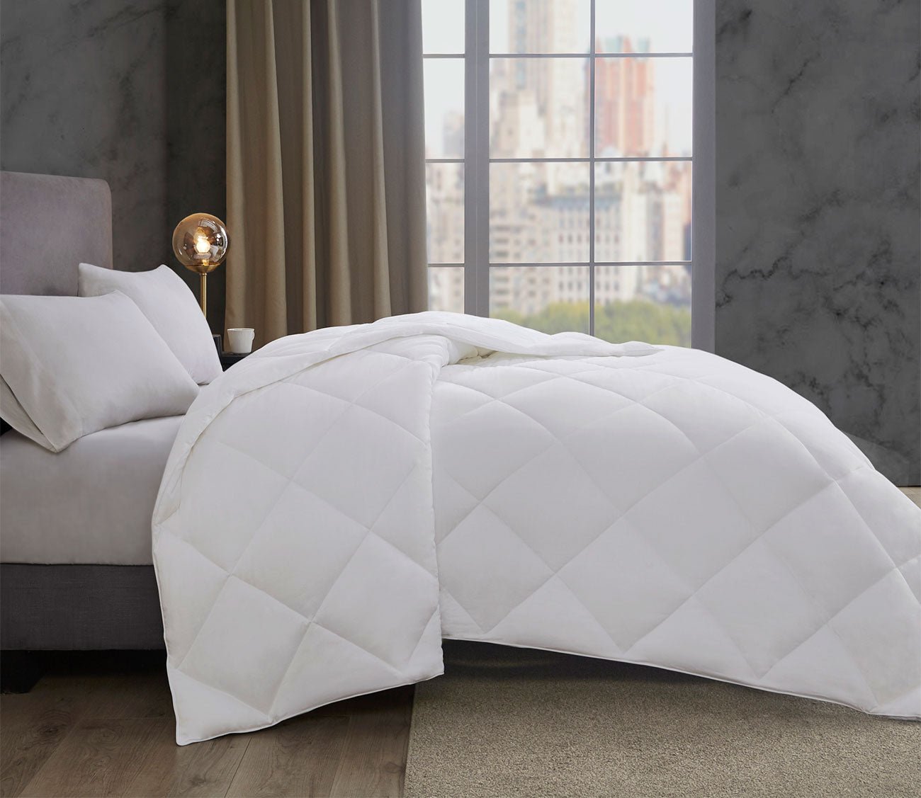 Sleep Philosophy Warmer Sateen White Down Alternative Thinsulate Comforter, Full/Queen, Cotton