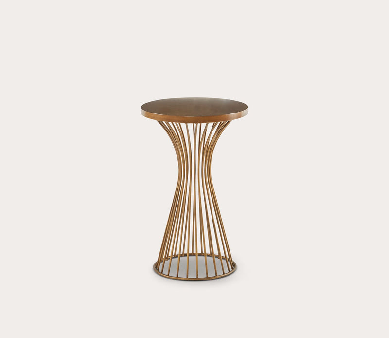 Ink & Ivy Mercer Bronze Metal Round Pedestal Accent Table - Image 3