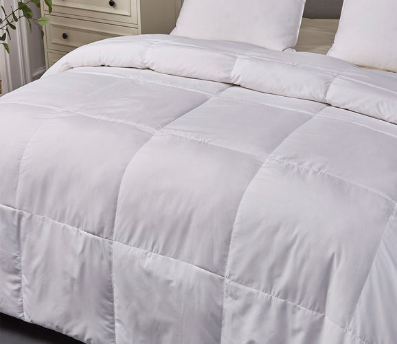 Microfiber White Feather and Down Blend Comforter by Blue Ridge Home Fashions