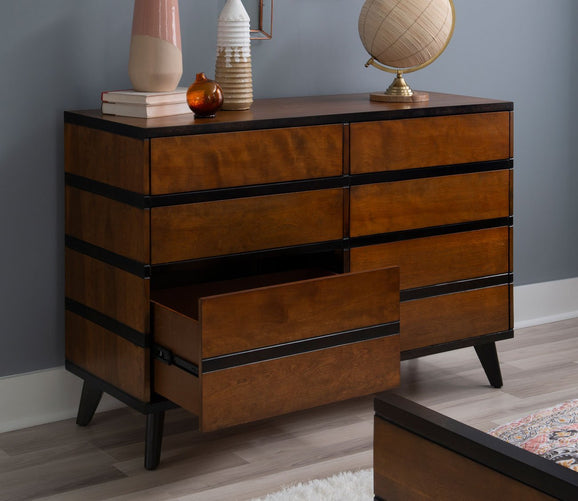 Mid Century 6-Drawer Double Dresser by Linon