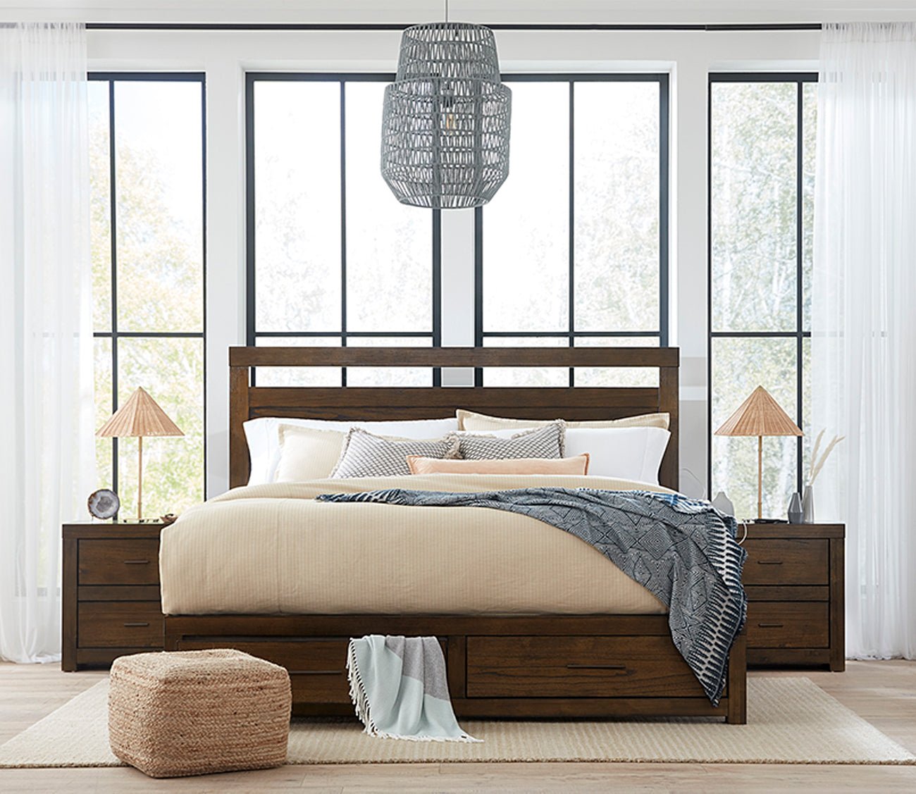 bed dresser set Farmhouse Timber Peg Platform Bedroom - Dusk Stain Nathan James is the furniture company built for this generation Liberty Furniture Bedroom Queen Sleigh