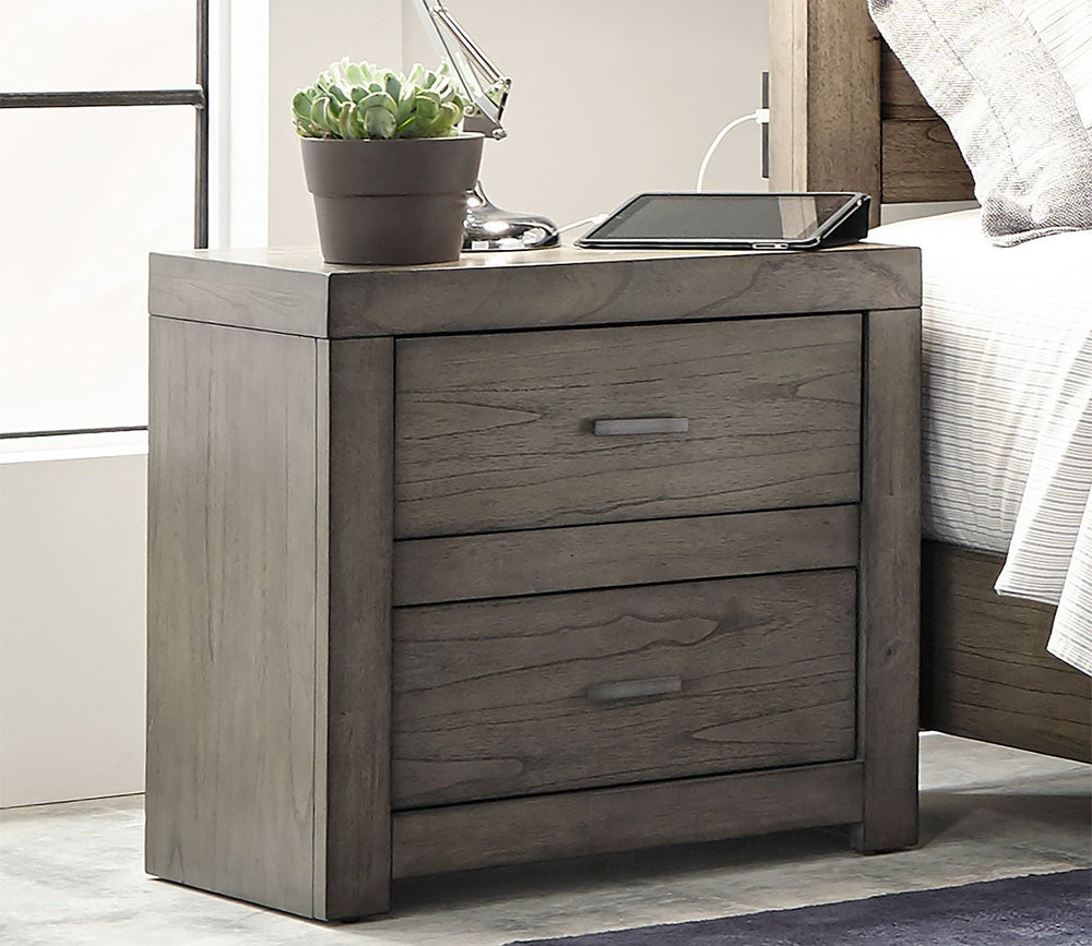 Modern Loft Greystone Panel Bed Bedroom Set by Aspen Home