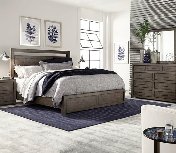 Modern Loft Greystone Panel Bed Bedroom Set by Aspen Home