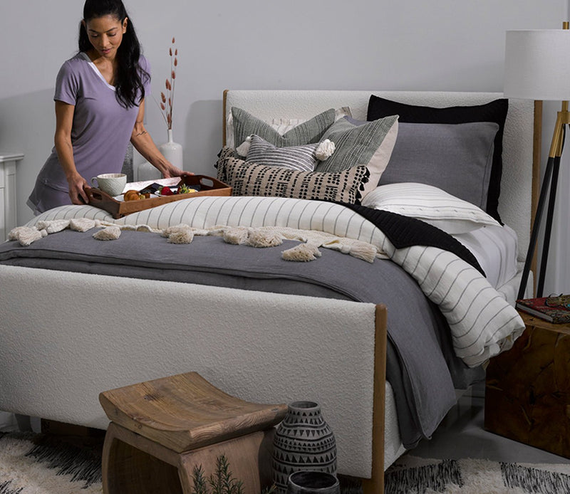 Villa by Classic Home Monaco Ivory Linen 3-Piece Duvet Cover Set - Image 11