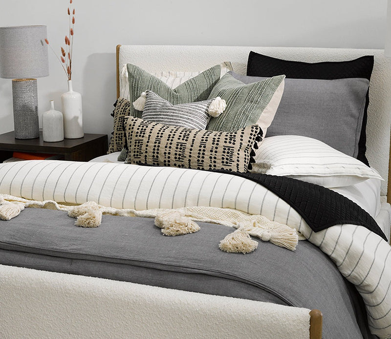 Villa by Classic Home Monaco Ivory Linen 3-Piece Duvet Cover Set - Image 10