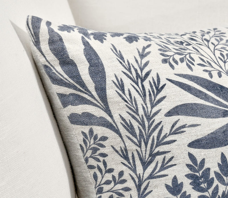 Villa by Classic Home Mulberry Denim Blue Throw Pillow - Image 3