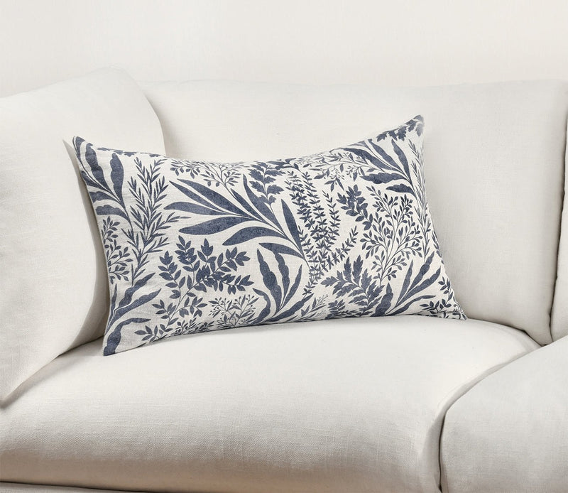 Villa by Classic Home Mulberry Denim Blue Throw Pillow - Image 1