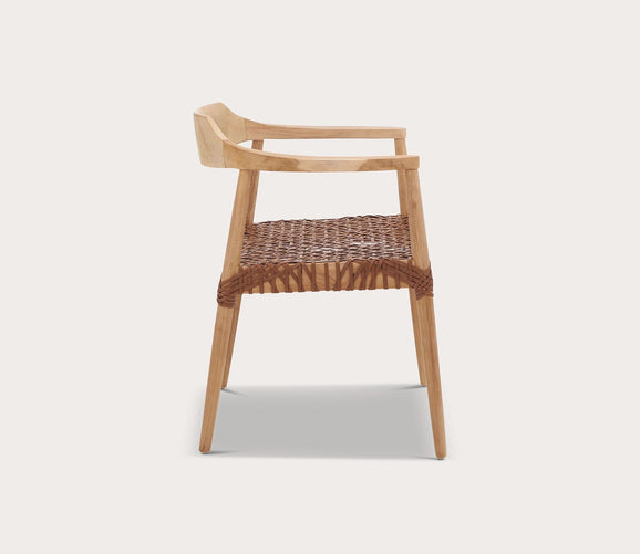 Munro Leather Woven Accent Chair by Safavieh