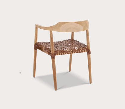 Munro Leather Woven Accent Chair by Safavieh