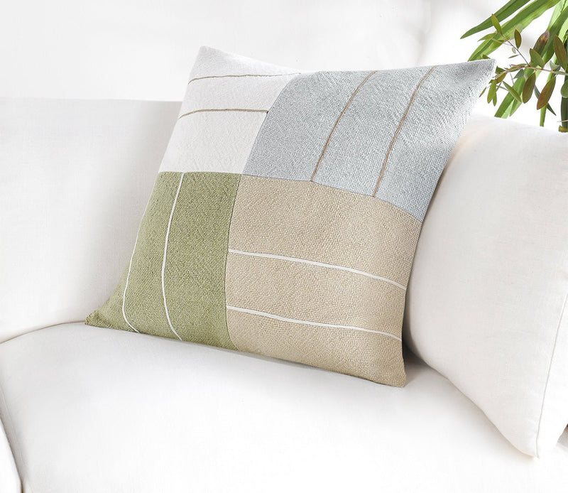 Villa by Classic Home Niya Wheat Green Multi Throw Pillow - Image 2