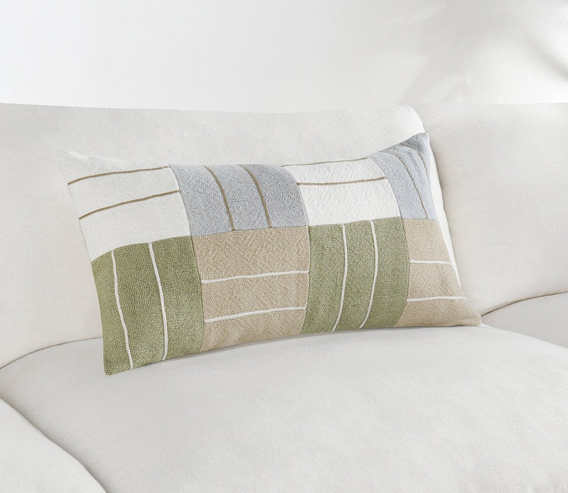Villa by Classic Home Niya Wheat Green Multi Throw Pillow - Image 3
