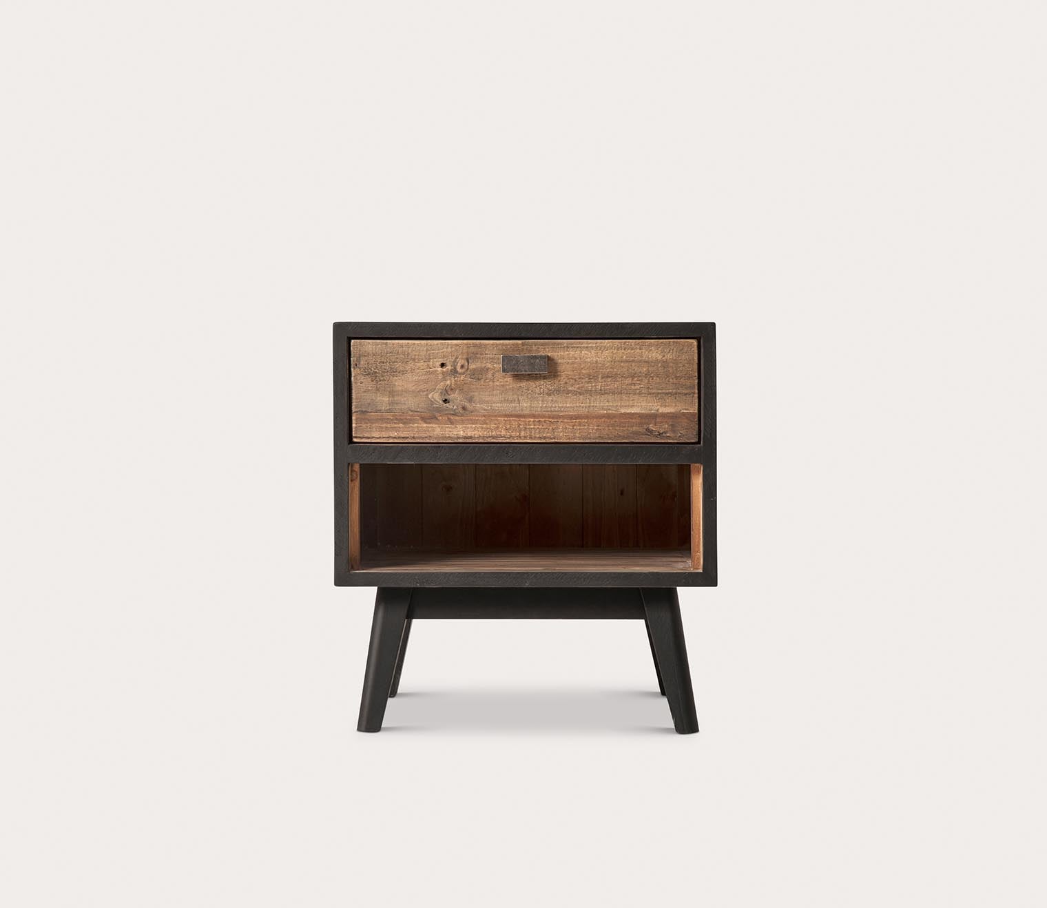 Nova Black Solid Wood 1-Drawer Nightstand by Moe's Furniture