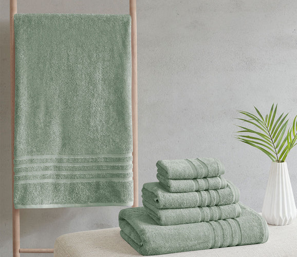 Clean Spaces Nurture Sustainable Antimicrobial 6-Piece Towel Set - White