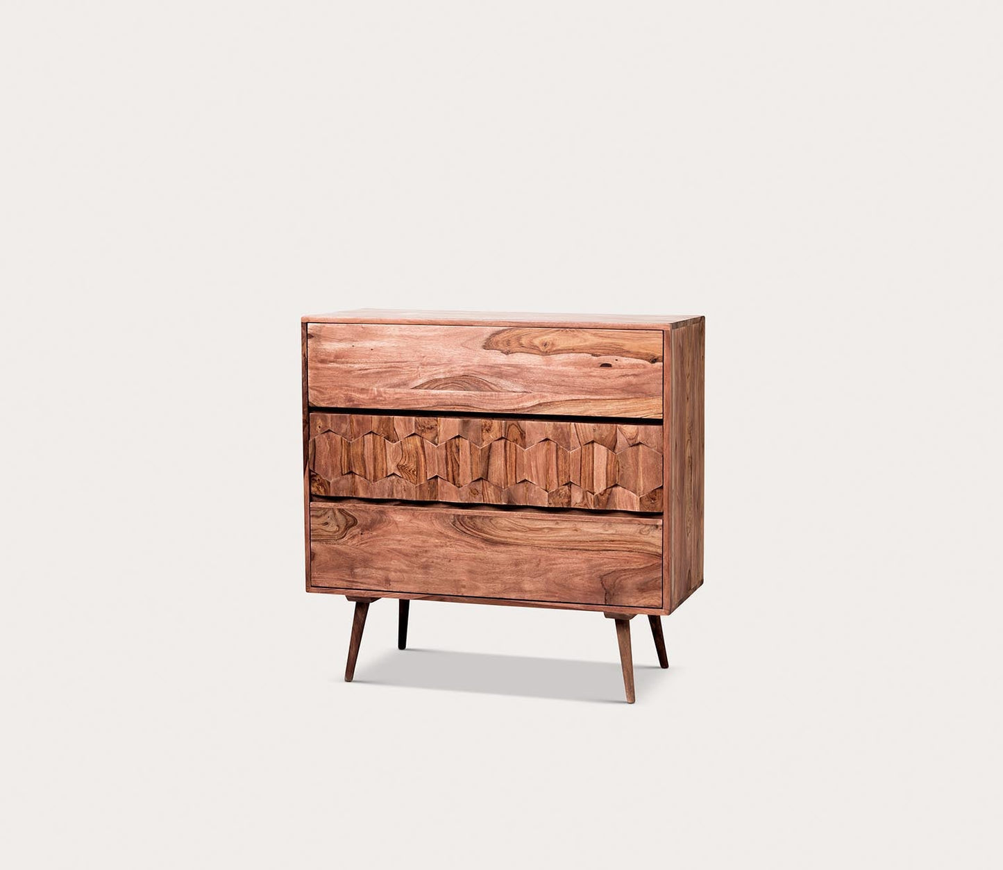 O2 Brown Solid Wood 3-Drawer Chest by Moe's Furniture
