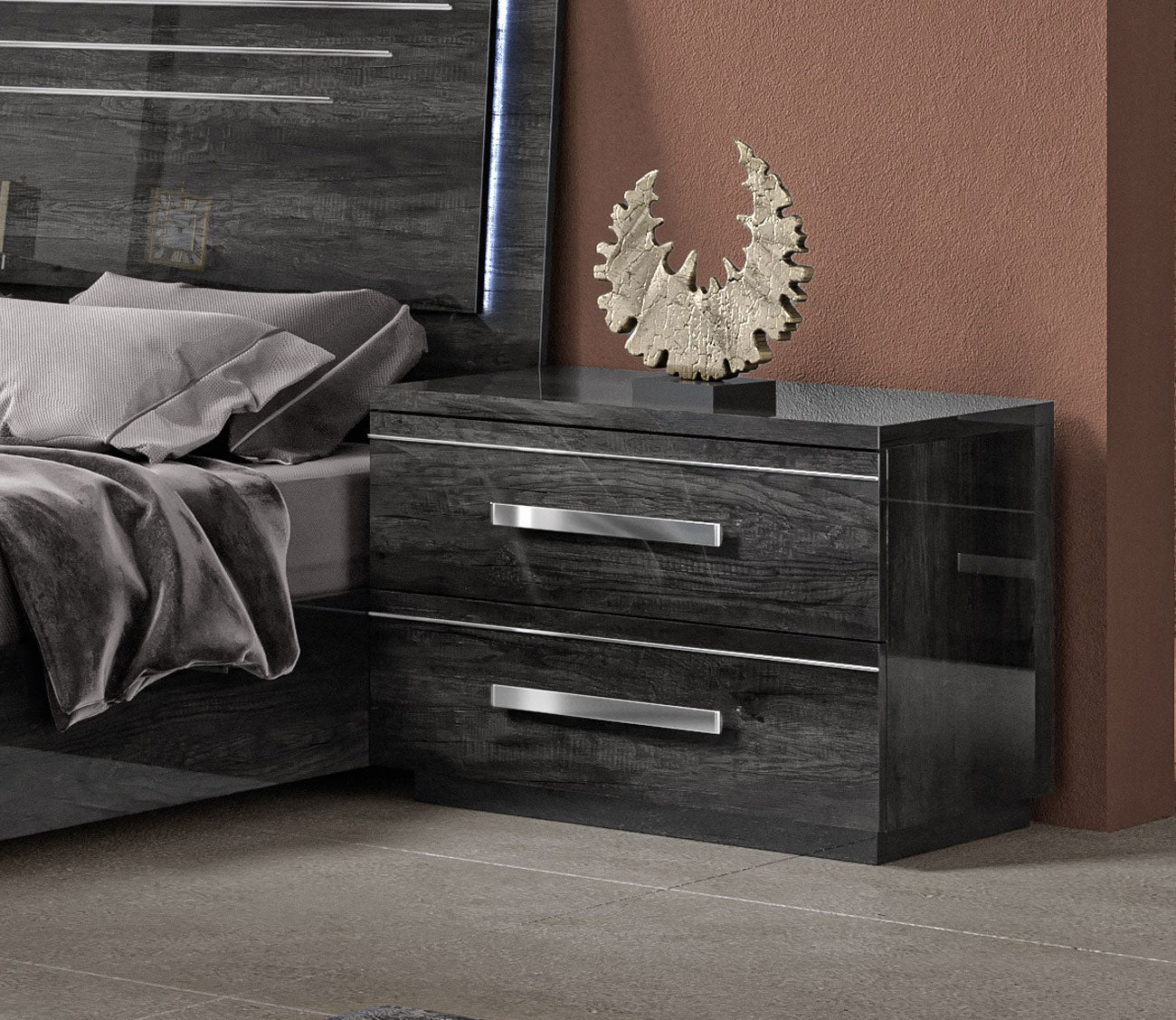 Palermo Palmi Lacquered 2-Drawer Nightstand by NCA Designs