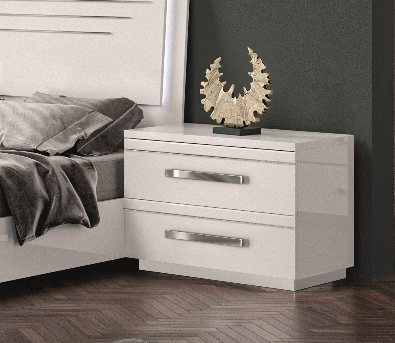 Palermo Palmi Lacquered 2-Drawer Nightstand by NCA Designs