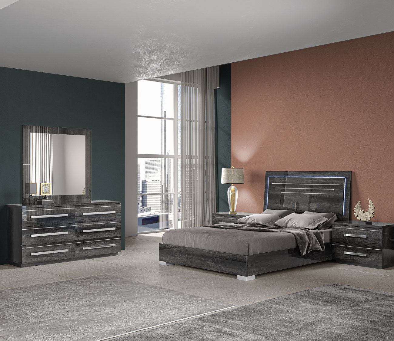 Palermo Palmi Lacquered 6-Drawer Dresser by NCA Designs