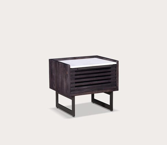 Moe's Furniture Paloma White Marble Top 1Drawer Nightstand City Mattress