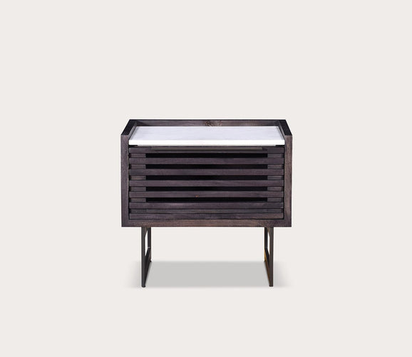 Moe's Furniture Paloma White Marble Top 1Drawer Nightstand City Mattress