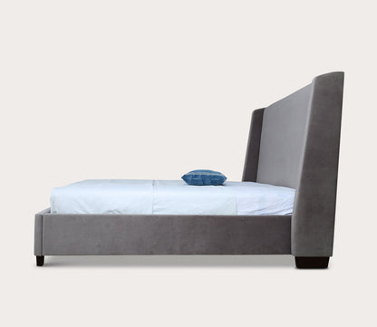Parlay Velvet Upholstered Wingback Platform Bed by Manhattan Comfort