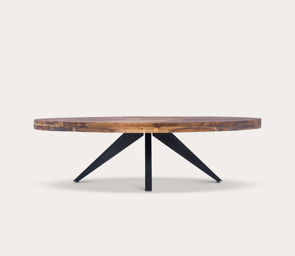 Parq Herringbone Acacia Wood Oval Coffee Table by Moe's Furniture