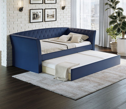 Patrick Tufted Faux Leather Daybed with Trundle by Arkotec