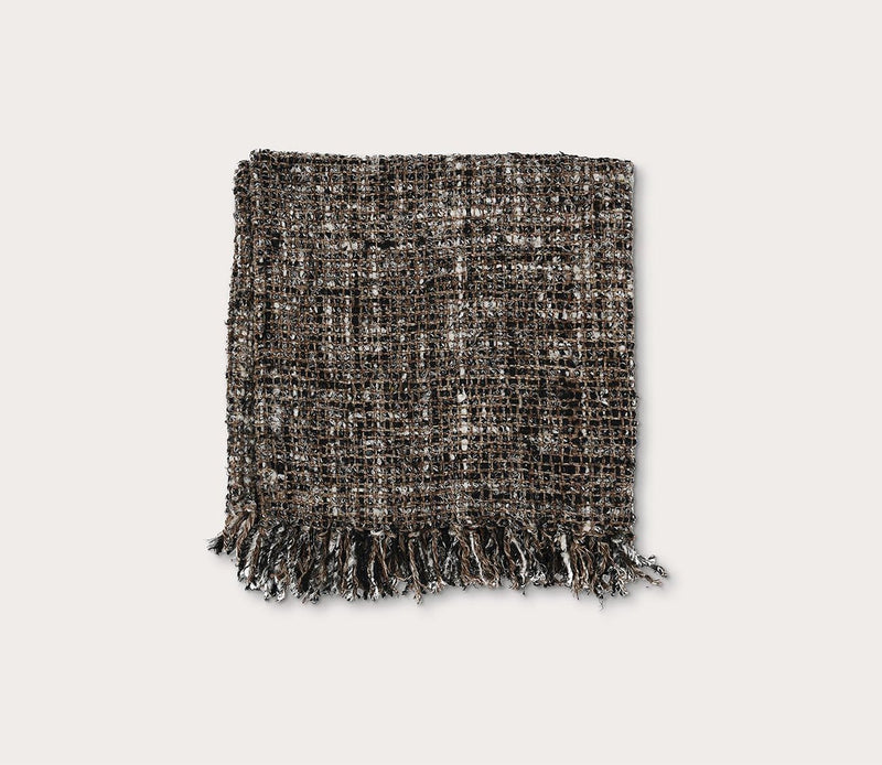 Villa by Classic Home Porter Black Ivory Throw Blanket - Image 1