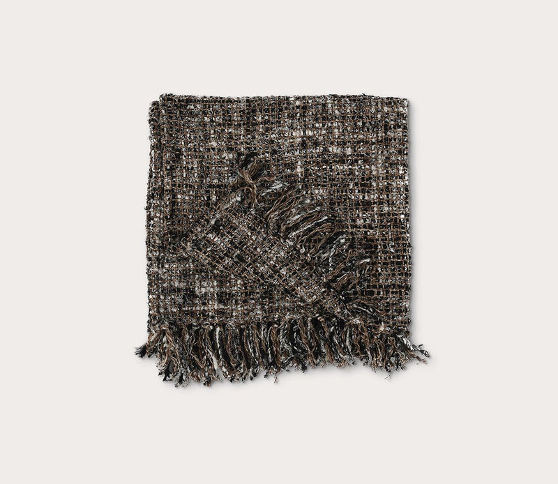 Villa by Classic Home Porter Black Ivory Throw Blanket - Image 2