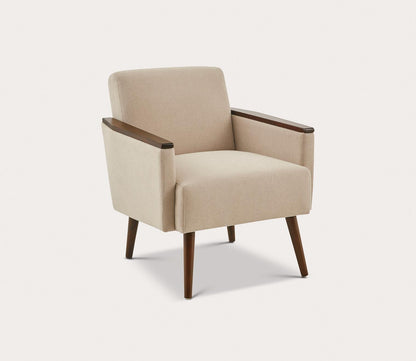 Preston Beige Fabric Upholstered Accent Chair by INK + IVY