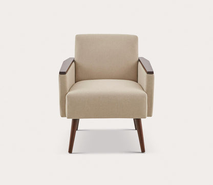 Preston Beige Fabric Upholstered Accent Chair by INK + IVY