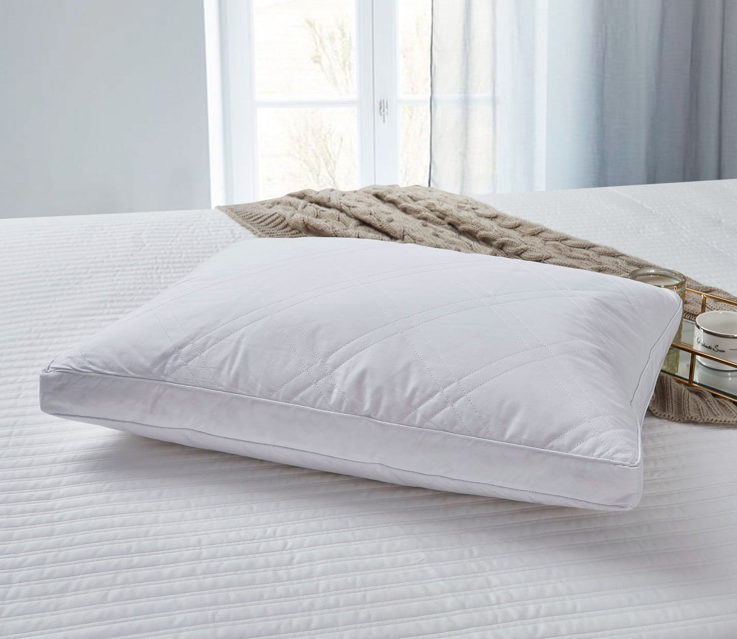 Quilted White Goose Feather and Down Pillow 2-Pack by Blue Ridge Home