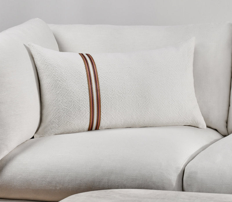 Villa by Classic Home Ralph Ivory Sangria Red Throw Pillow - Image 3